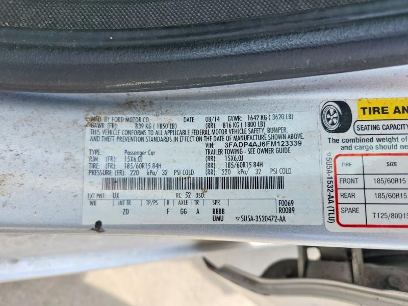 48998876 :رقم المزاد ، 3FADP4AJ6FM123339 vin ، 2015 Ford Fiesta مزاد بيع