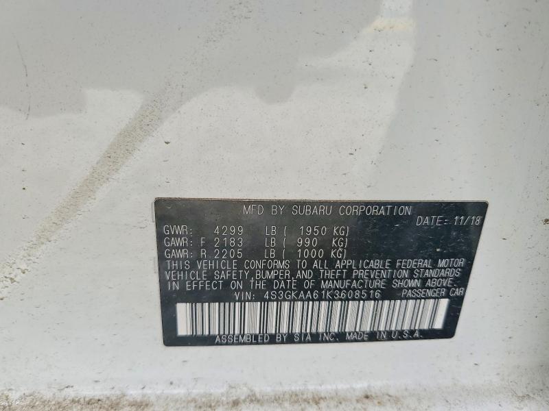 Aukcja sprzedaży 2019 Subaru Impreza, vin: 4S3GKAA61K3608516, numer aukcji: 48898096