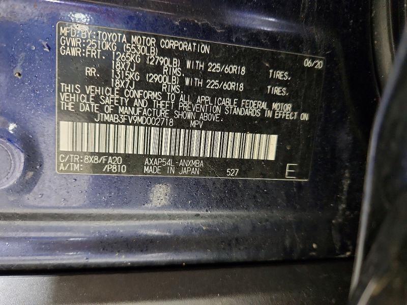 48506326 :رقم المزاد ، JTMAB3FV9MD002718 vin ، 2021 Toyota Rav4 Prime مزاد بيع
