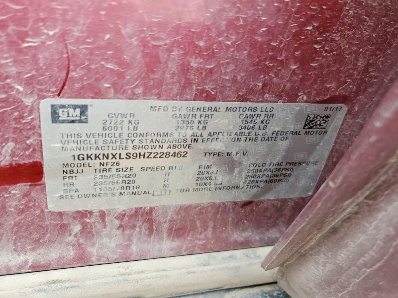 Aukcja sprzedaży 2017 Gmc Acadia, vin: 1GKKNXLS9HZ228462, numer aukcji: 46467196