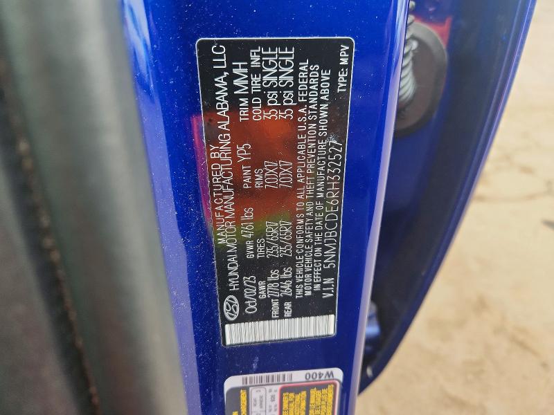 2024 Hyundai Tucson მანქანა იყიდება აუქციონზე, vin: 5NMJBCDE6RH332527, აუქციონის ნომერი: 50357136
