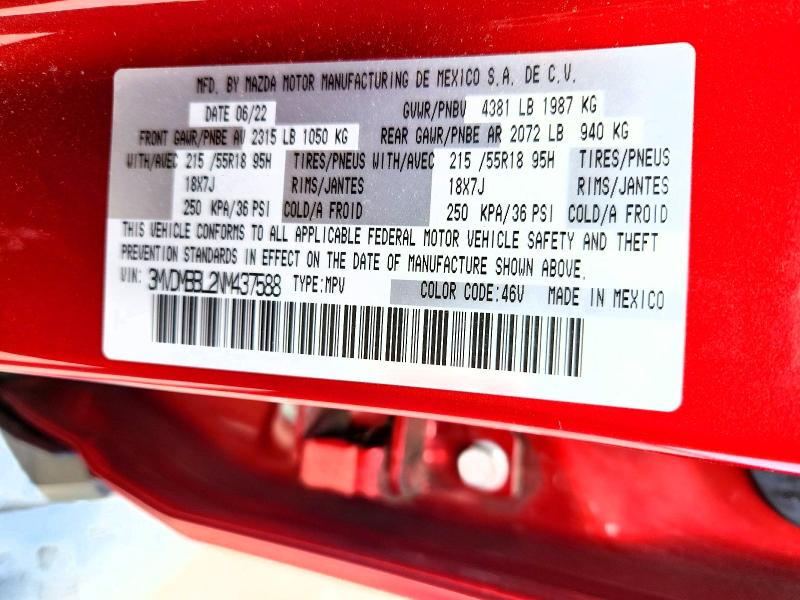 Продажа на аукционе авто 2022 Mazda Cx-30, vin: 3MVDMBBL2NM437588, номер лота: 50238236
