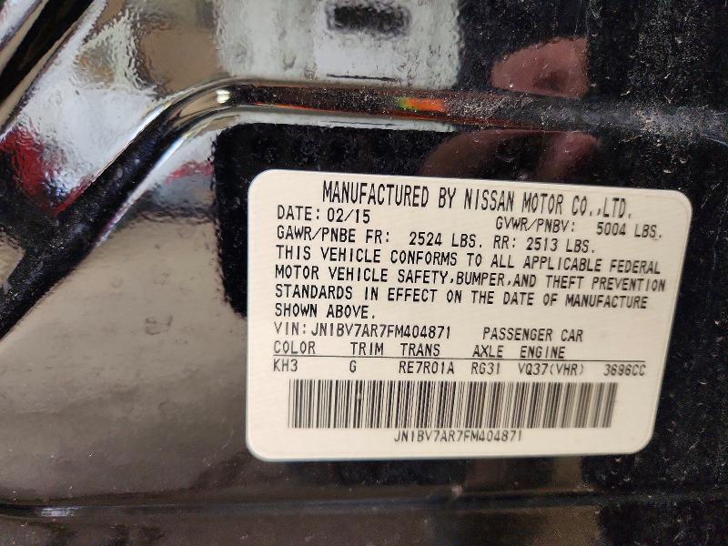 2015 Infiniti Q50 მანქანა იყიდება აუქციონზე, vin: JN1BV7AR7FM404871, აუქციონის ნომერი: 51024856