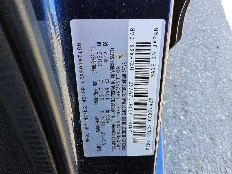 Aukcja sprzedaży 2017 Mazda 6, vin: JM1GL1U50H1139732, numer aukcji: 48877986