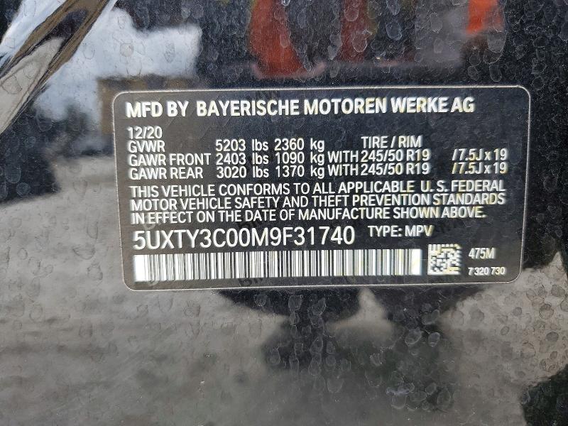 Продажа на аукционе авто 2021 Bmw X3, vin: 5UXTY3C00M9F31740, номер лота: 51113566