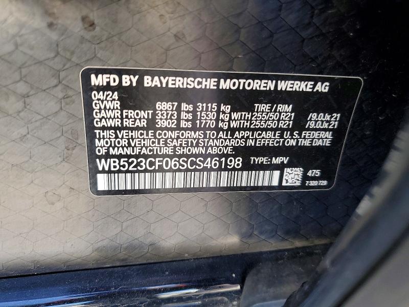 Aukcja sprzedaży 2025 Bmw Ix, vin: WB523CF06SCS46198, numer aukcji: 46779806