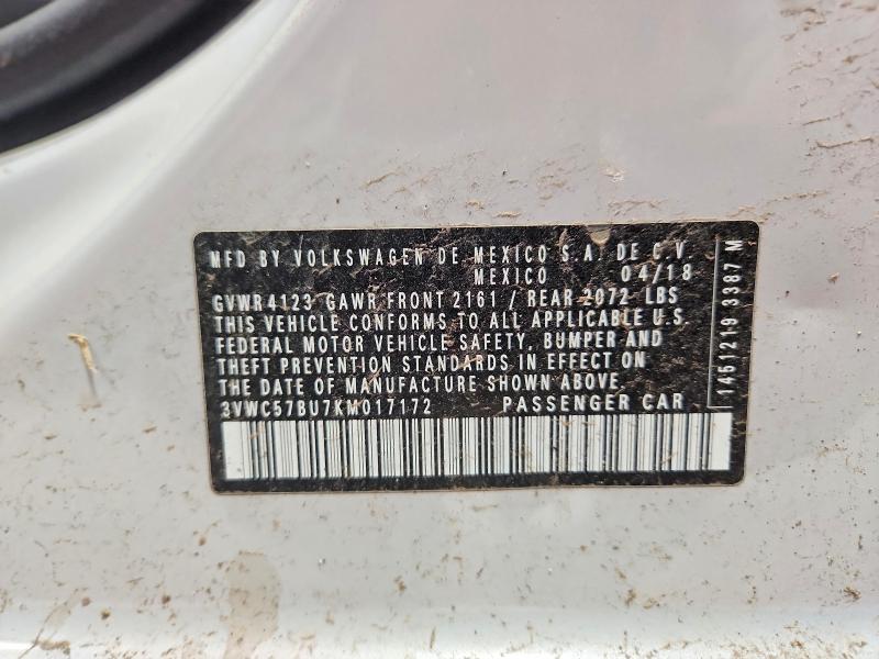 Aukcja sprzedaży 2019 Volkswagen Jetta, vin: 3VWC57BU7KM017172, numer aukcji: 49368786