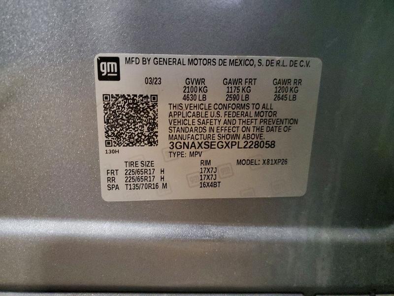 49615176 :رقم المزاد ، 3GNAXSEGXPL228058 vin ، 2023 Chevrolet Equinox مزاد بيع