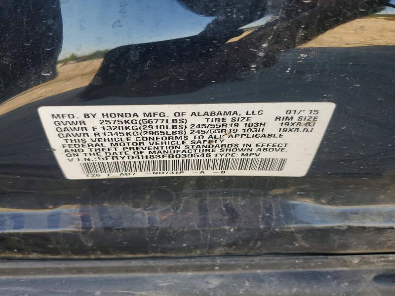 50475236 :رقم المزاد ، 5FRYD4H83FB030546 vin ، 2015 Acura Mdx مزاد بيع