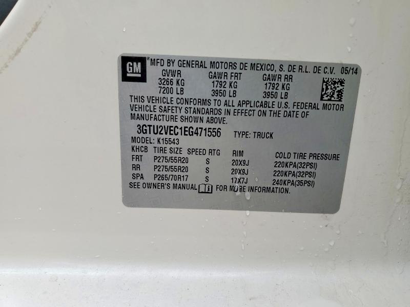 2014 Gmc Sierra მანქანა იყიდება აუქციონზე, vin: 3GTU2VEC1EG471556, აუქციონის ნომერი: 48762286