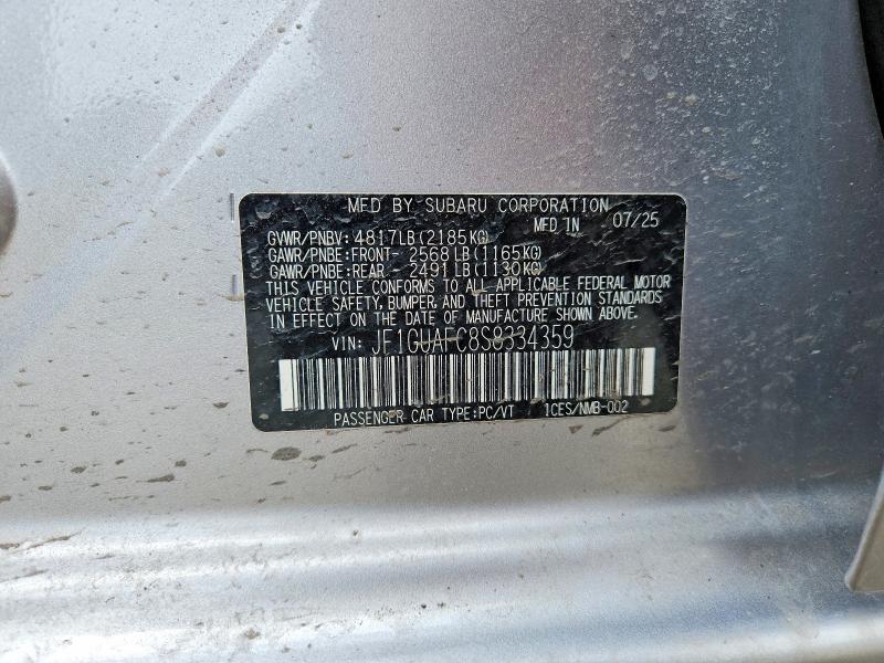 51116066 :رقم المزاد ، JF1GUAFC8S8334359 vin ، 2025 Subaru Impreza مزاد بيع