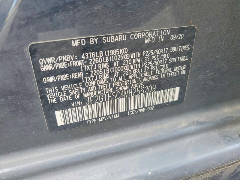 Продажа на аукционе авто 2021 Subaru Crosstrek, vin: JF2GTHSC4MH256209, номер лота: 50495646