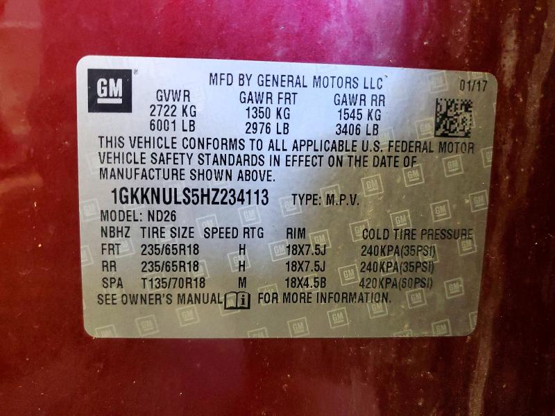 Продаж на аукціоні авто 2017 Gmc Acadia, vin: 1GKKNULS5HZ234113, номер лоту: 51582656