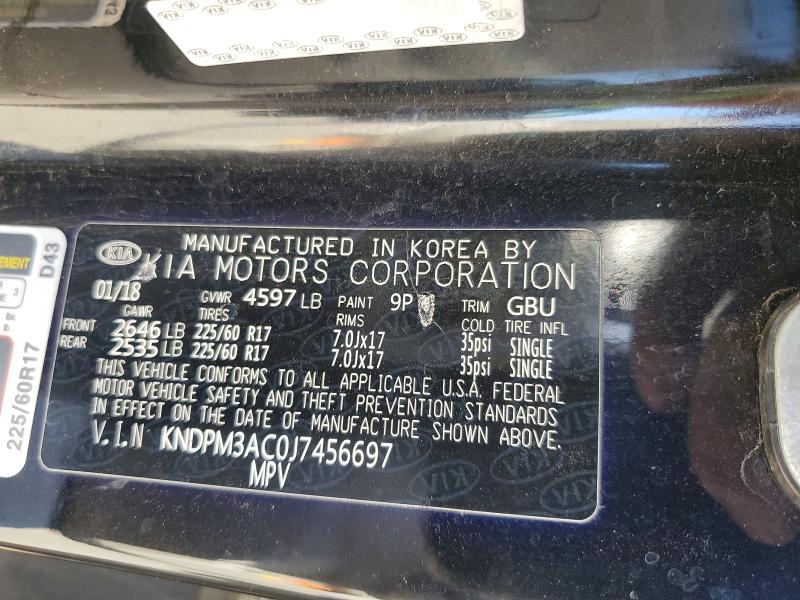 Продажа на аукционе авто 2018 Kia Sportage, vin: KNDPM3AC0J7456697, номер лота: 49187946