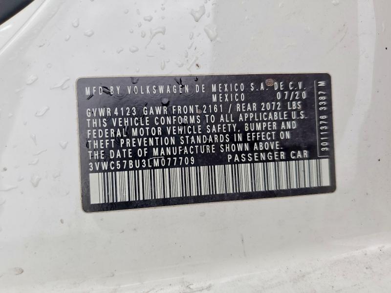 49596396 :رقم المزاد ، 3VWC57BU3LM077709 vin ، 2020 Volkswagen Jetta مزاد بيع