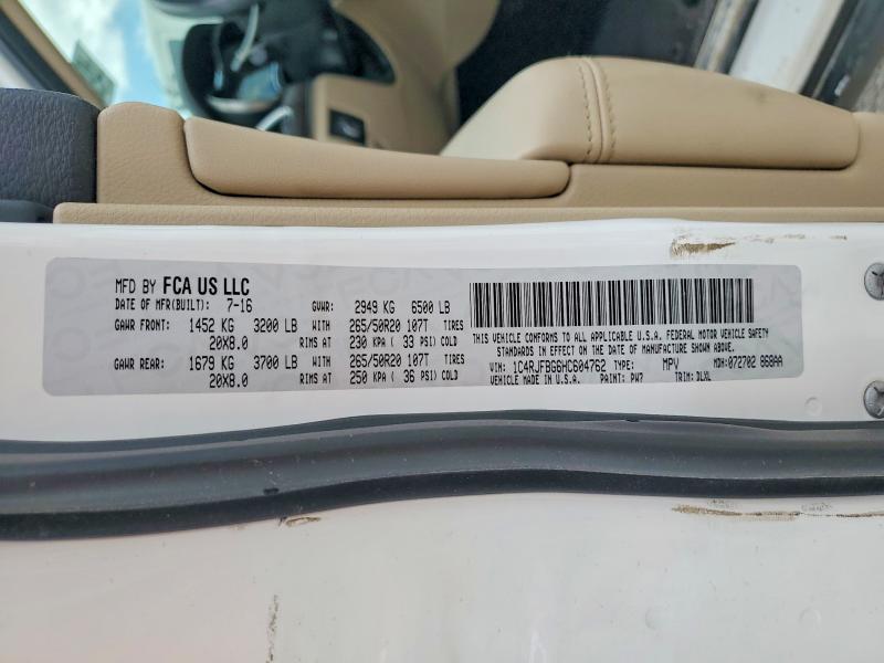 49284266 :رقم المزاد ، 1C4RJFBG6HC604762 vin ، 2017 Jeep Grand Cherokee مزاد بيع