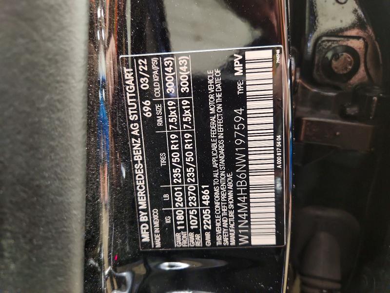 2022 Mercedes-benz Glb მანქანა იყიდება აუქციონზე, vin: W1N4M4HB6NW197594, აუქციონის ნომერი: 49777866