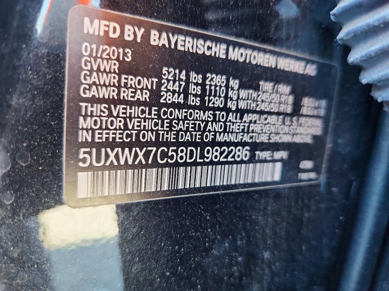 2013 Bmw X3 მანქანა იყიდება აუქციონზე, vin: 5UXWX7C58DL982286, აუქციონის ნომერი: 50557366