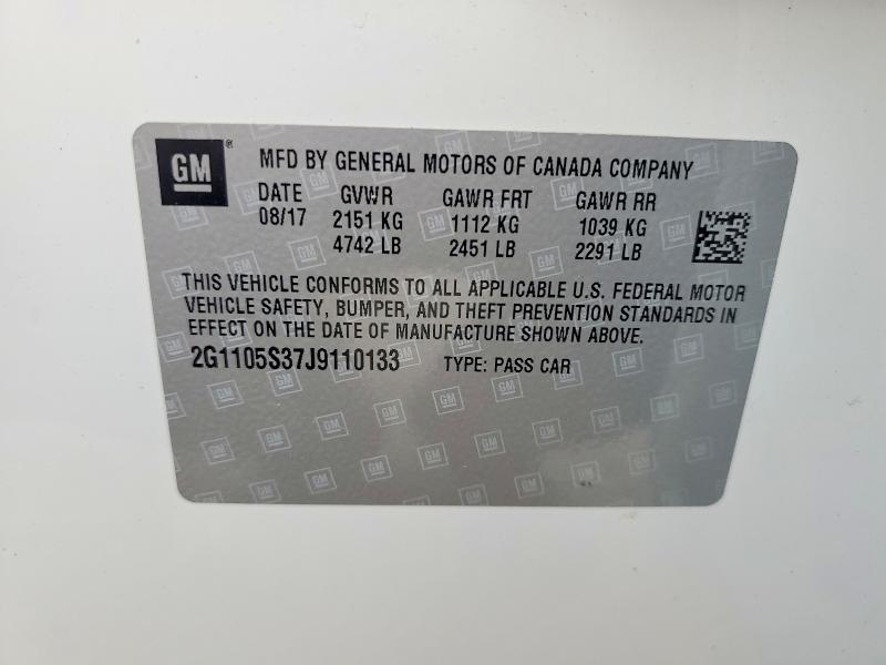Продажа на аукционе авто 2018 Chevrolet Impala, vin: 2G1105S37J9110133, номер лота: 50181166