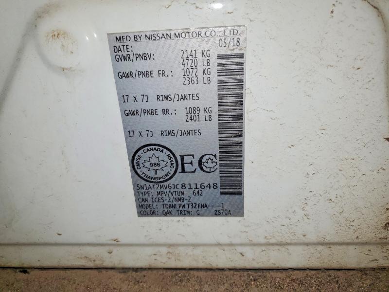 Auction sale of the 2018 Nissan Rogue, vin: 5N1AT2MV6JC811648, lot number: 47829166