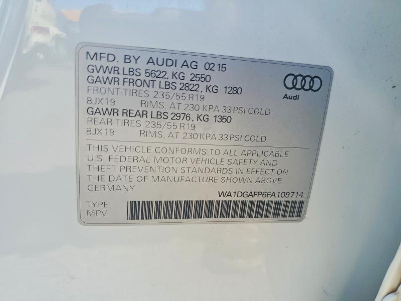 49455736 :رقم المزاد ، WA1DGAFP6FA109714 vin ، 2015 Audi Q5 مزاد بيع