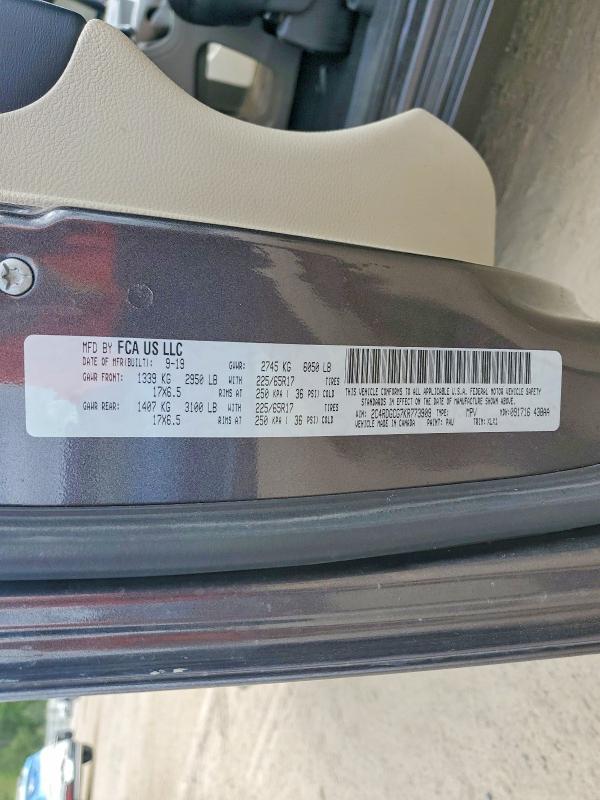 Aukcja sprzedaży 2019 Dodge Grand Caravan, vin: 2C4RDGCG7KR773909, numer aukcji: 48441886
