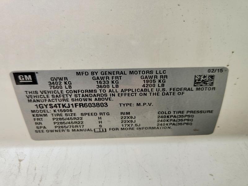 Продажа на аукционе авто 2015 Cadillac Escalade, vin: 1GYS4TKJ1FR603803, номер лота: 49041466