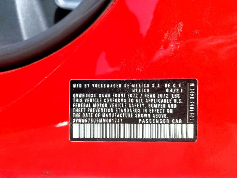 2021 Volkswagen Jetta მანქანა იყიდება აუქციონზე, vin: 3VWN57BU5MM061747, აუქციონის ნომერი: 51170886