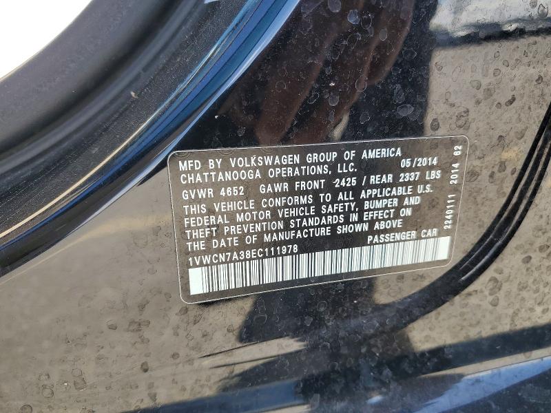 Продаж на аукціоні авто 2014 Volkswagen Passat, vin: 1VWCN7A38EC111978, номер лоту: 51540166