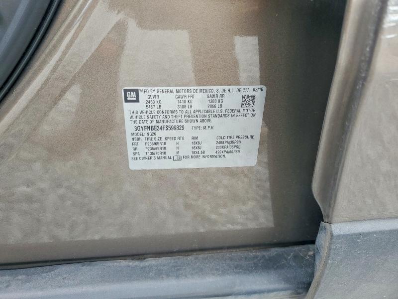 Aukcja sprzedaży 2015 Cadillac Srx, vin: 3GYFNBE34FS599829, numer aukcji: 50585526