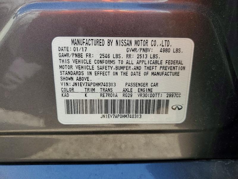 Продажа на аукционе авто 2017 Infiniti Q50, vin: JN1EV7AP0HM740313, номер лота: 49270176