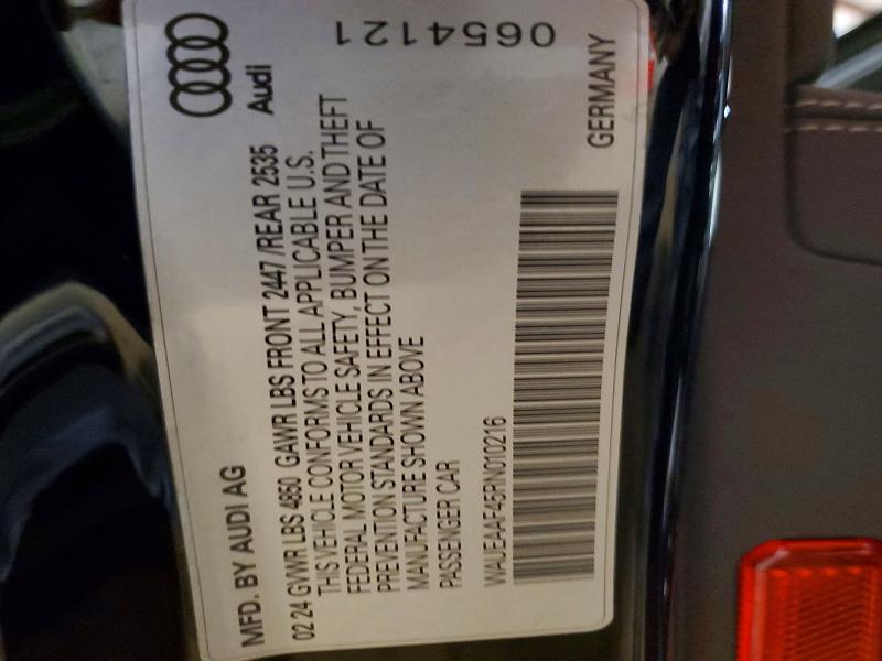 48037826 :رقم المزاد ، WAUEAAF45RN010216 vin ، 2024 Audi A4 مزاد بيع