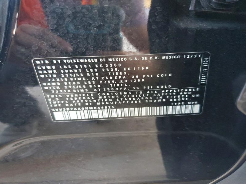48420526 :رقم المزاد ، 3VV3B7AX0NM044825 vin ، 2022 Volkswagen Tiguan مزاد بيع