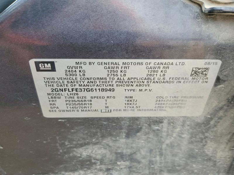 Aukcja sprzedaży 2016 Chevrolet Equinox, vin: 2GNFLFE37G6118949, numer aukcji: 51678636