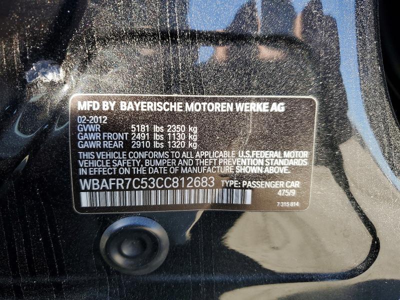 Aukcja sprzedaży 2012 Bmw 535, vin: WBAFR7C53CC812683, numer aukcji: 49725626