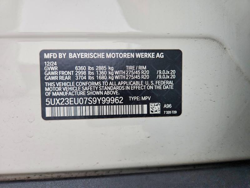 Продаж на аукціоні авто 2025 Bmw X5, vin: 5UX23EU07S9Y99962, номер лоту: 52083046