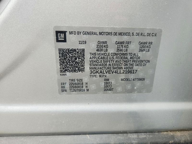Продаж на аукціоні авто 2020 Gmc Terrain, vin: 3GKALVEV4LL219617, номер лоту: 50054806