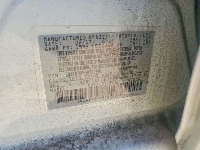 Продажа на аукционе авто 2017 Nissan Sentra, vin: 3N1AB7AP6HY272298, номер лота: 50589266
