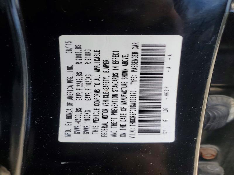 Продаж на аукціоні авто 2016 Honda Accord, vin: 1HGCR2F30GA008170, номер лоту: 50130786