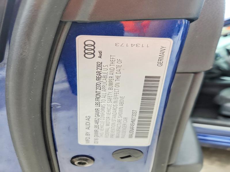 Продажа на аукционе авто 2017 Audi A4, vin: WAUGNAF45HN013337, номер лота: 50921336