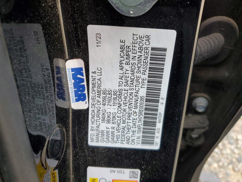 50484746 :رقم المزاد ، 19XFL1H75RE009385 vin ، 2024 Honda Civic مزاد بيع