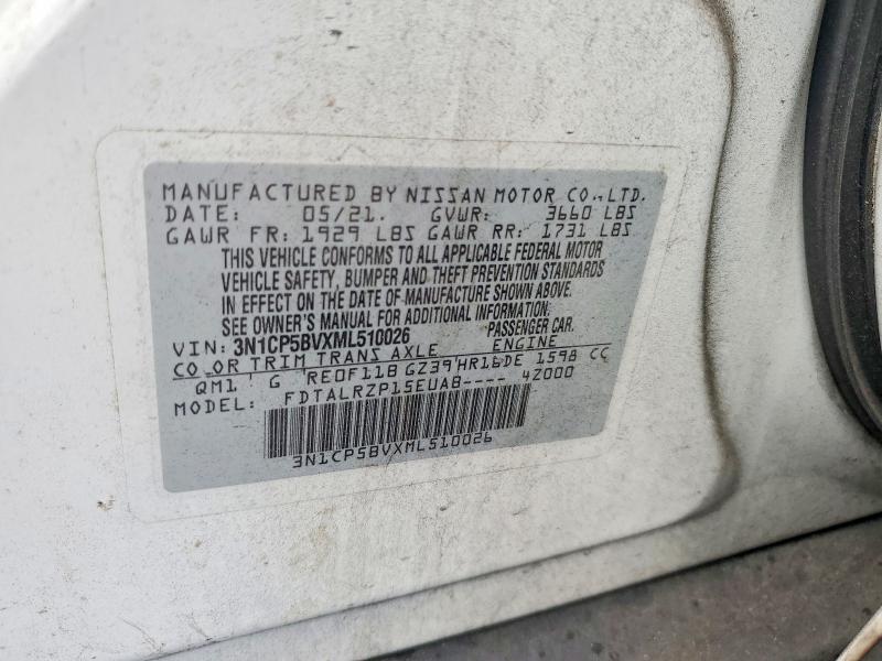 2021 Nissan Kicks მანქანა იყიდება აუქციონზე, vin: 3N1CP5BVXML510026, აუქციონის ნომერი: 51688426