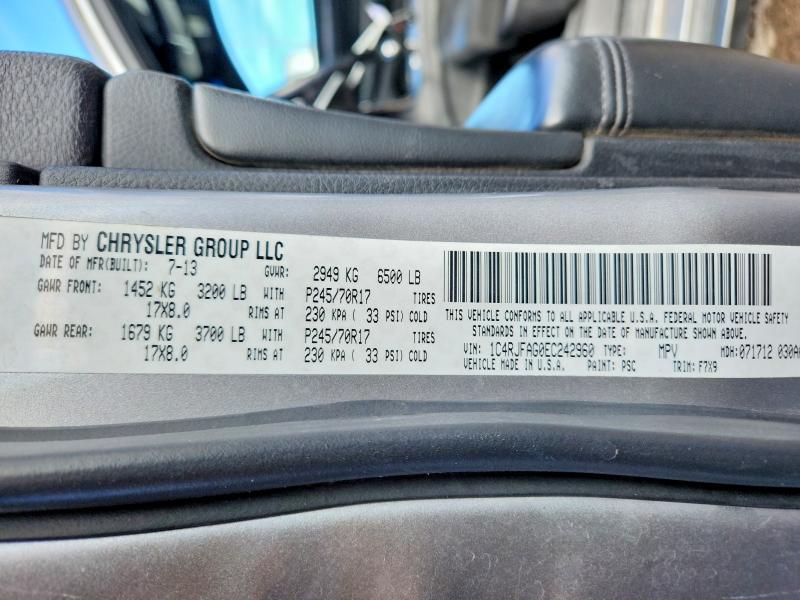 49464846 :رقم المزاد ، 1C4RJFAG0EC242960 vin ، 2014 Jeep Grand Cherokee مزاد بيع