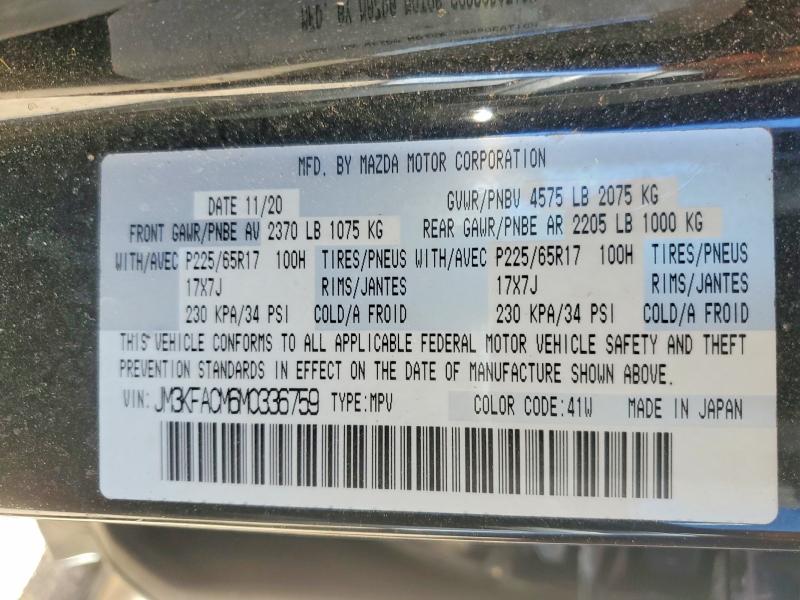 Aukcja sprzedaży 2021 Mazda Cx-5, vin: JM3KFACM6M0336759, numer aukcji: 47664986
