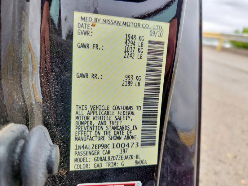 Продажа на аукционе авто 2011 Nissan Altima, vin: 1N4AL2EP9BC100473, номер лота: 49264266