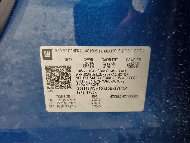 Продажа на аукционе авто 2018 Gmc Sierra, vin: 3GTU2NEC6JG537612, номер лота: 48655676
