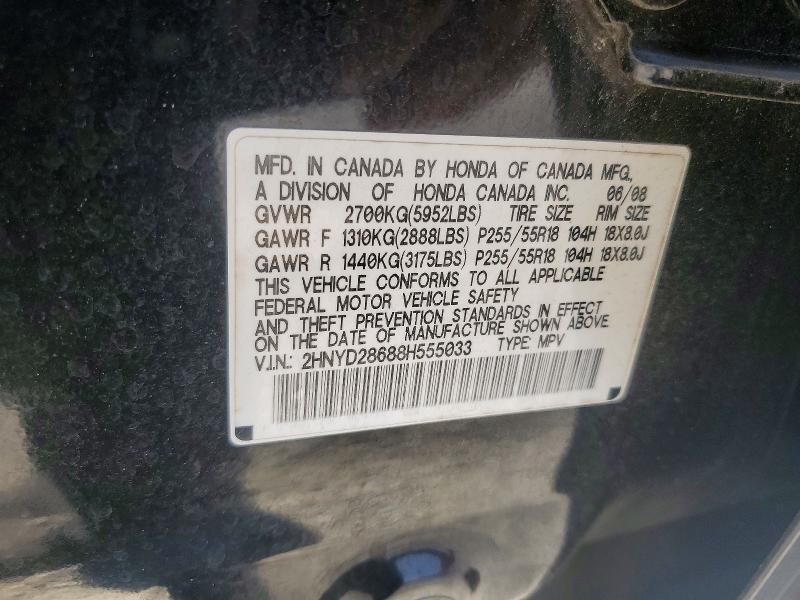 48923056 :رقم المزاد ، 2HNYD28688H555033 vin ، 2008 Acura Mdx مزاد بيع