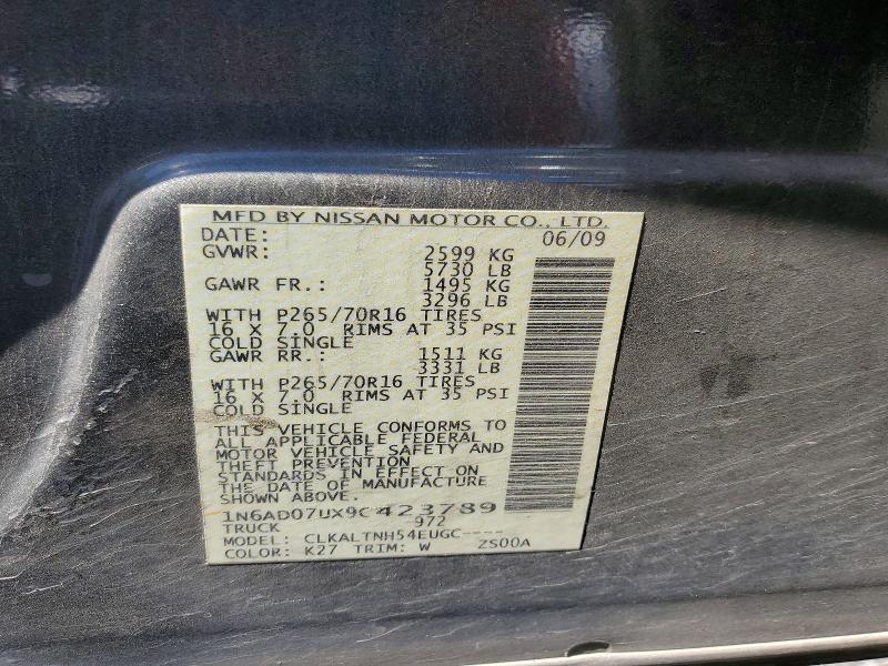 Aukcja sprzedaży 2009 Nissan Frontier, vin: 1N6AD07UX9C423789, numer aukcji: 48995396