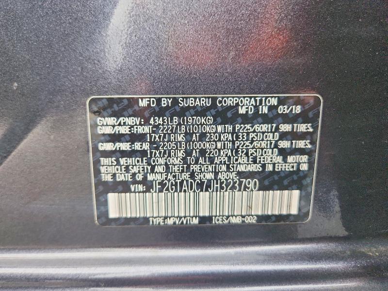 Продажа на аукционе авто 2018 Subaru Crosstrek, vin: JF2GTADC7JH323790, номер лота: 48938556