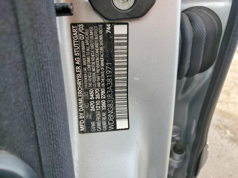 Продажа на аукционе авто 2003 Mercedes-benz S, vin: WDBNG83J83A381971, номер лота: 50506806